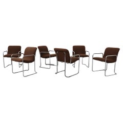 Italian Guido Faleschini Style Chrome Framed Armchairs