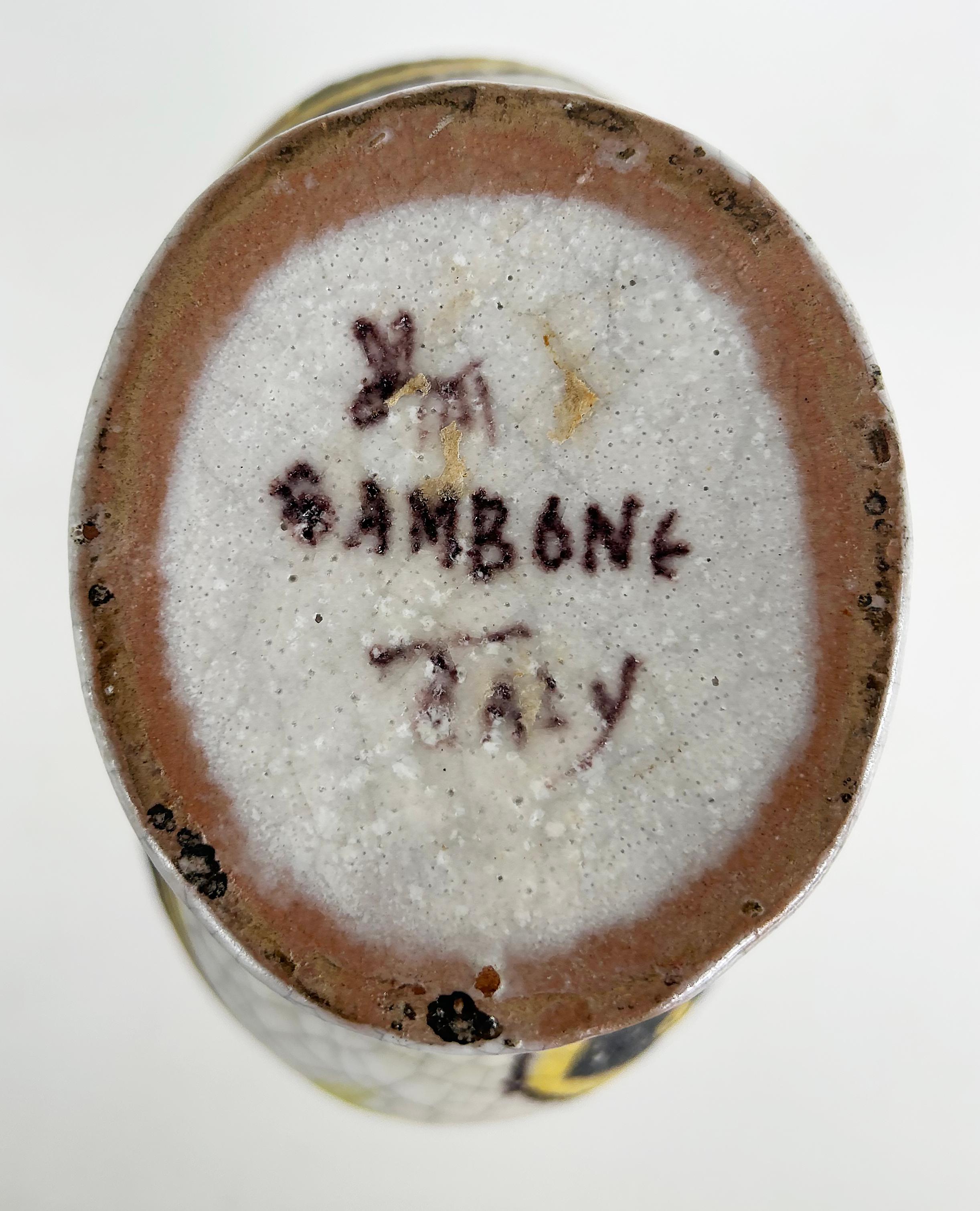 Italian Guido Gambone Glazed Ceramic Vessel with Stopper, Signed on Underside For Sale 5