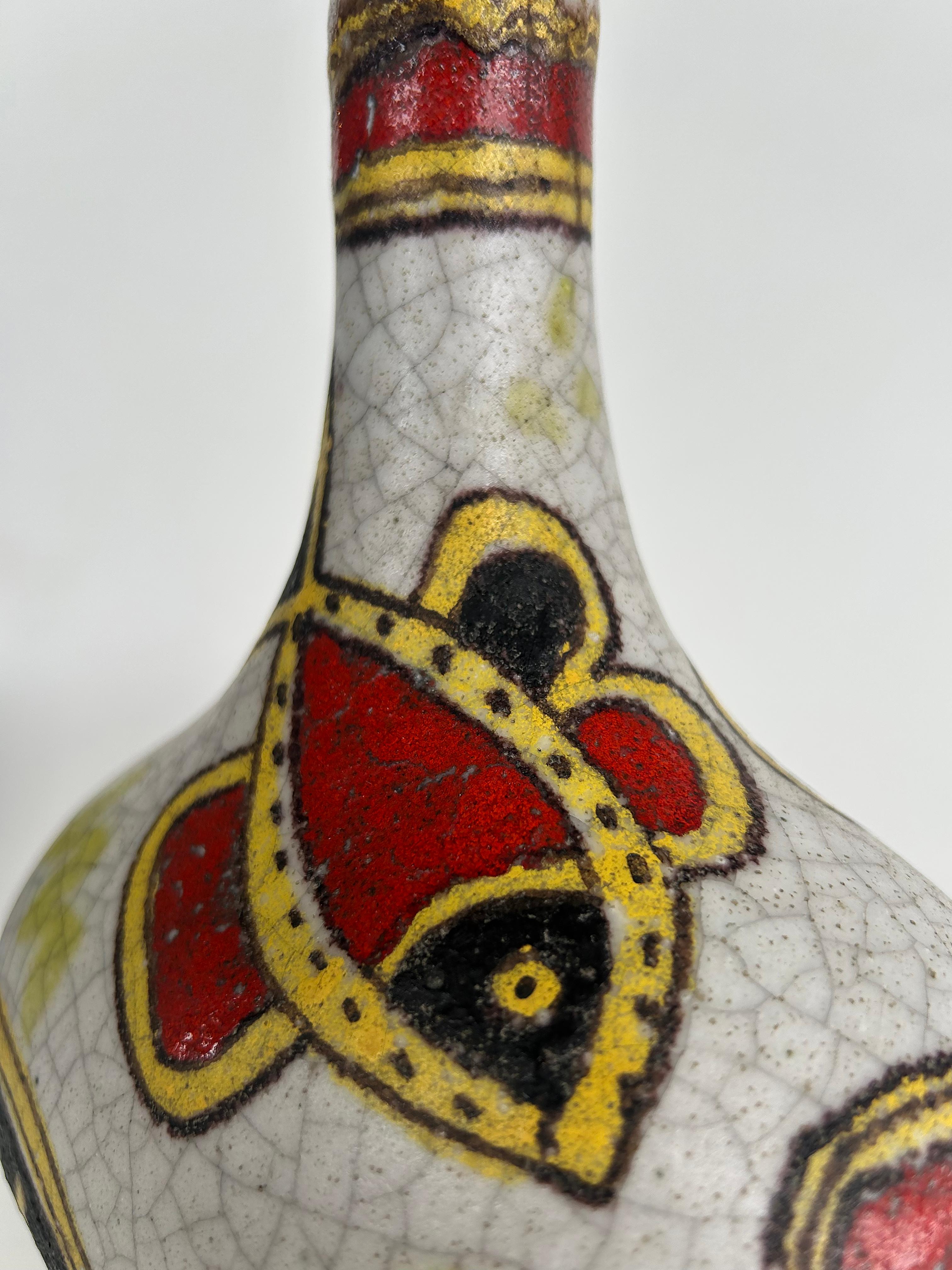 Italian Guido Gambone Glazed Ceramic Vessel with Stopper, Signed on Underside For Sale 2