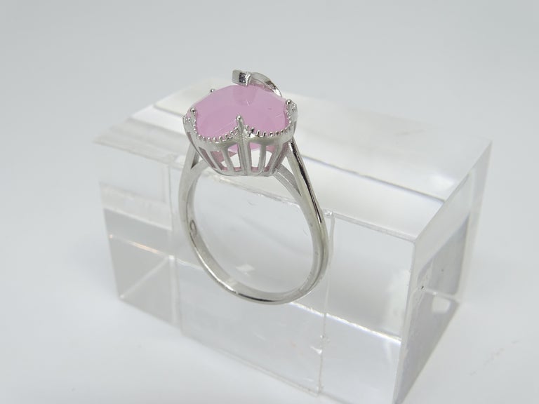 Bague Cocktail En Or Blanc 14 Carats Avec Zircone Cubique - Taille 6 - Occasion