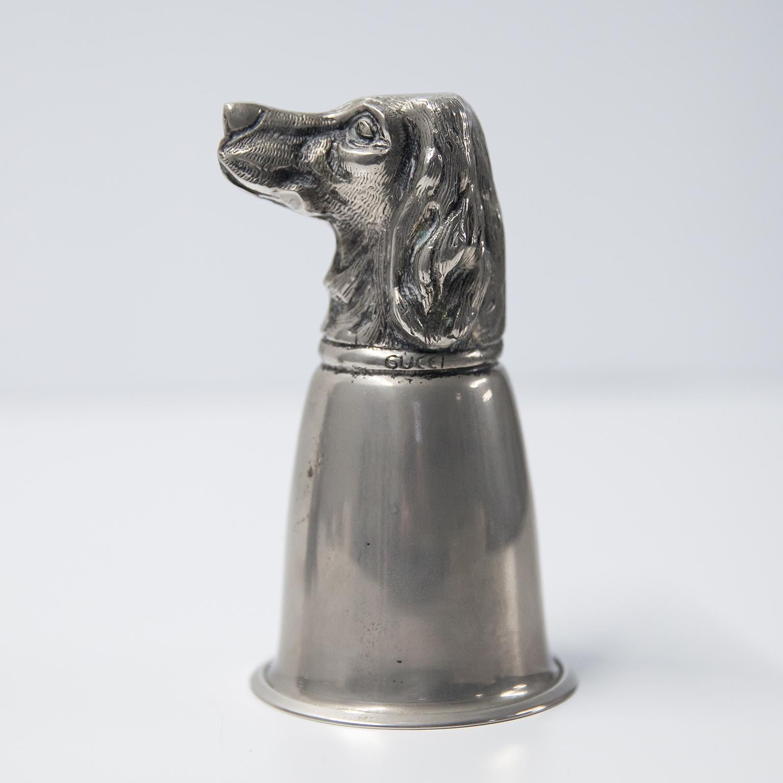 Etrivières italiennes en métal argenté de Gucci Hallmarked 1970s en vente 6