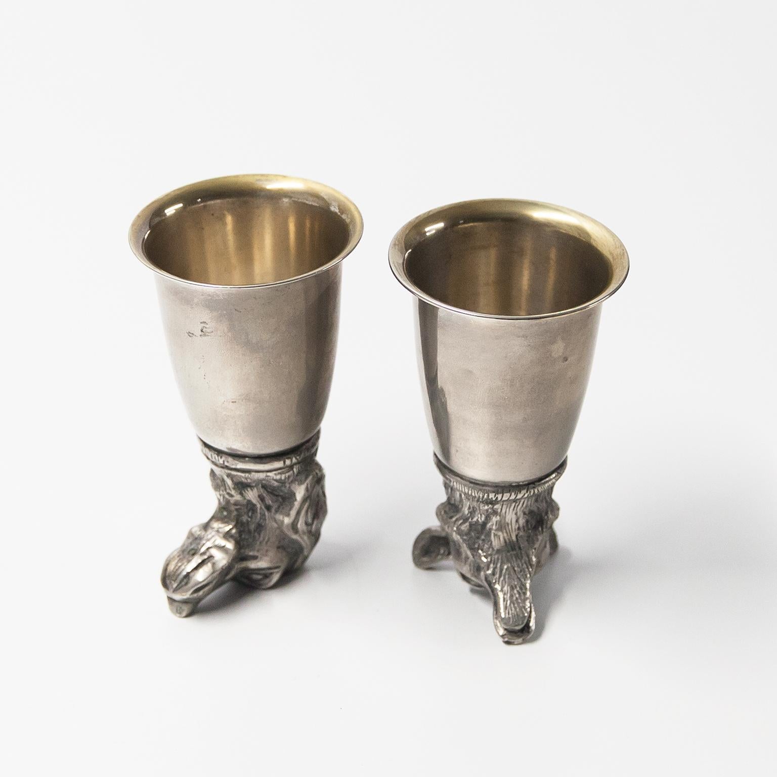 Etrivières italiennes en métal argenté de Gucci Hallmarked 1970s en vente 2