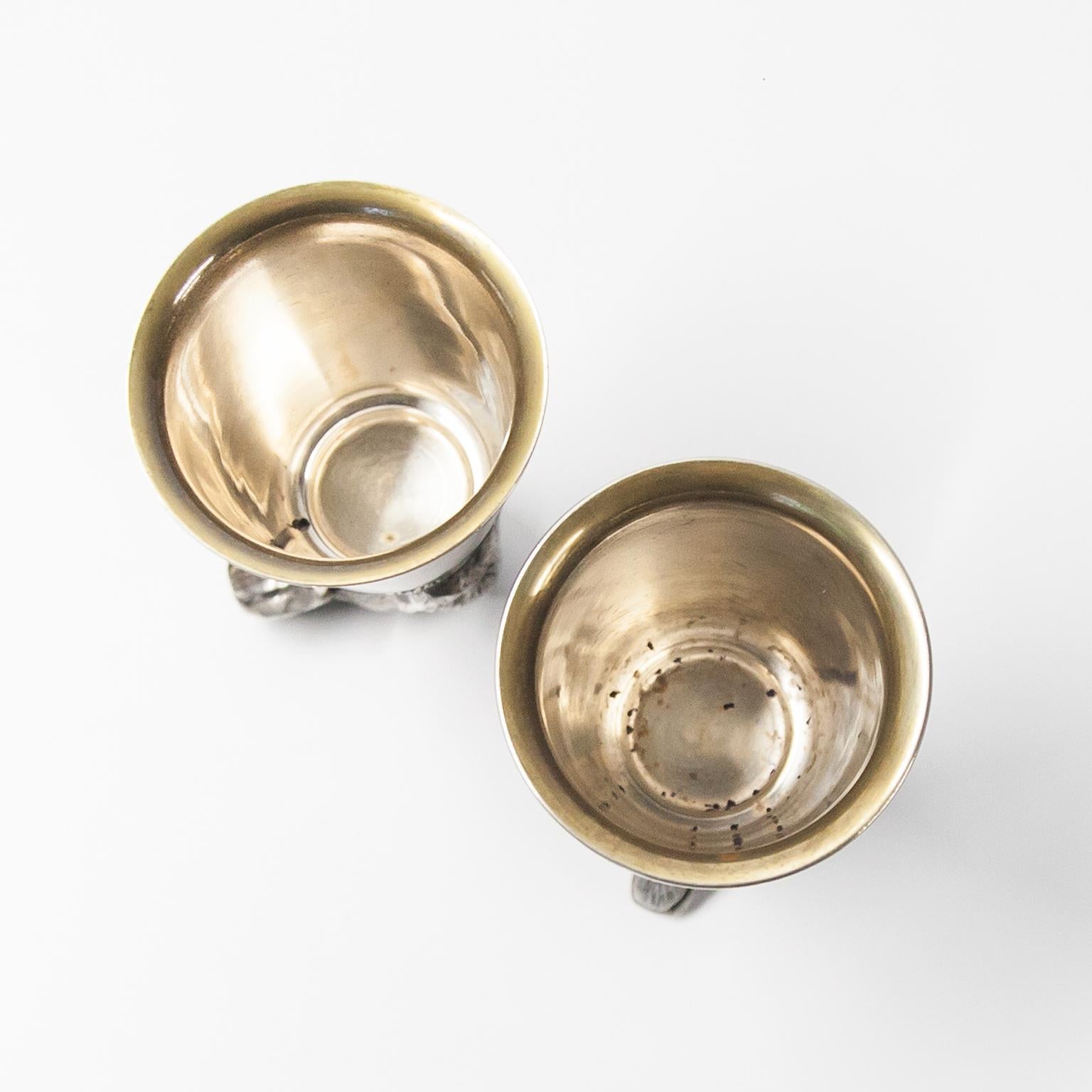 Etrivières italiennes en métal argenté de Gucci Hallmarked 1970s en vente 3
