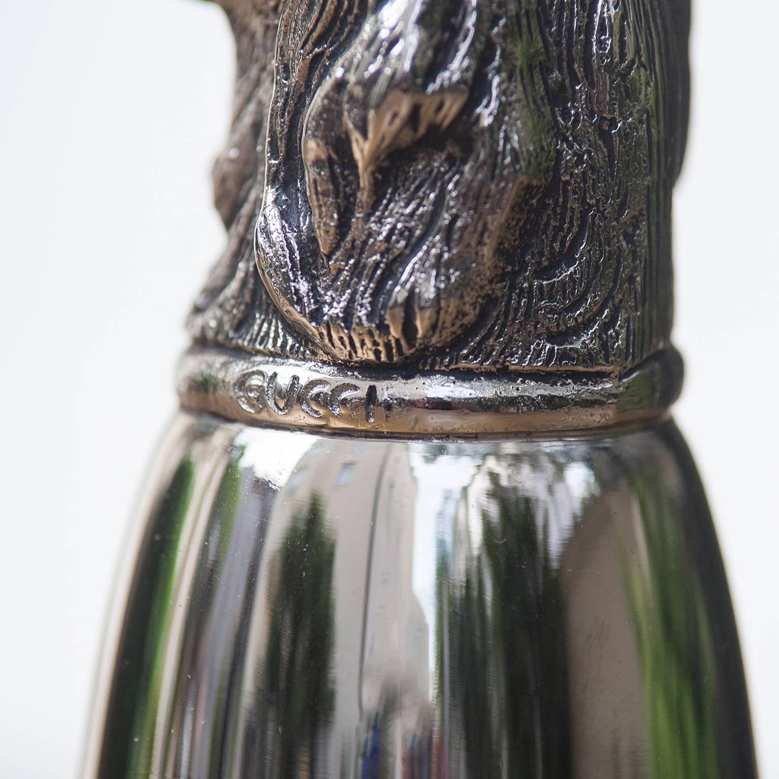 Italian Hallmarked Gucci Silver Plated Stirrup Cups Marked, 1970s 2