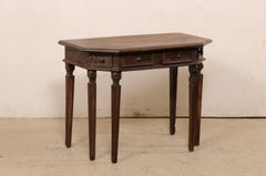 Italian Halved-Octagon Carved Walnut Demi-Console w/Drawers, 18th Century