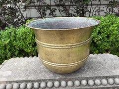 Italian Hammered Brass Planter Stamped Egidio Casagrande