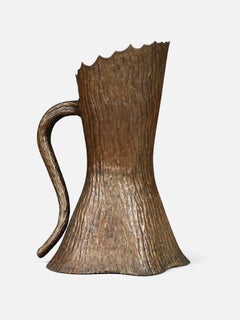 Italian Hammered Brass Tree Trunk Umbrella Stand by Egidio Casagrande