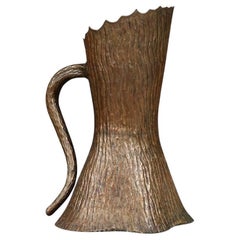 Italian Hammered Brass Tree Trunk Umbrella Stand by Egidio Casagrande