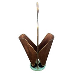 Italian Hammered Copper and Brass Umbrella Holder