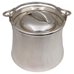 Italian Hammered Silver Wine Bucket/ Ice Cooler in Mid-Century Modern Style