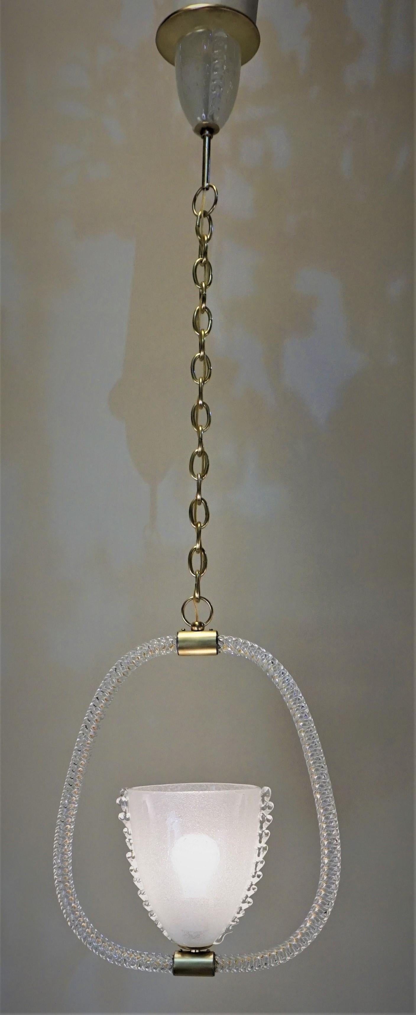 Fabulous hand blown glass chandelier by Barovier & Toso
Total height with all the chain is 48