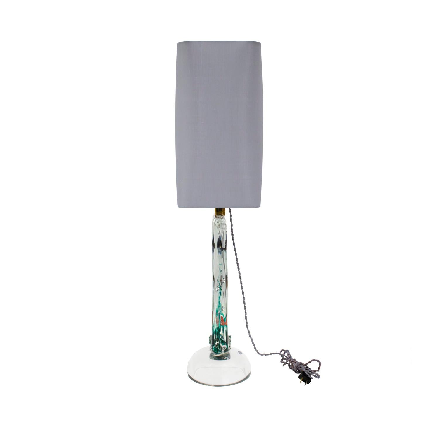 Mid-Century moderno Lampada da tavolo per acquario in vetro soffiato a mano italiano anni '50 in vendita
