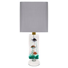 Lampe de table aquarium en verre soufflé italien 1950s