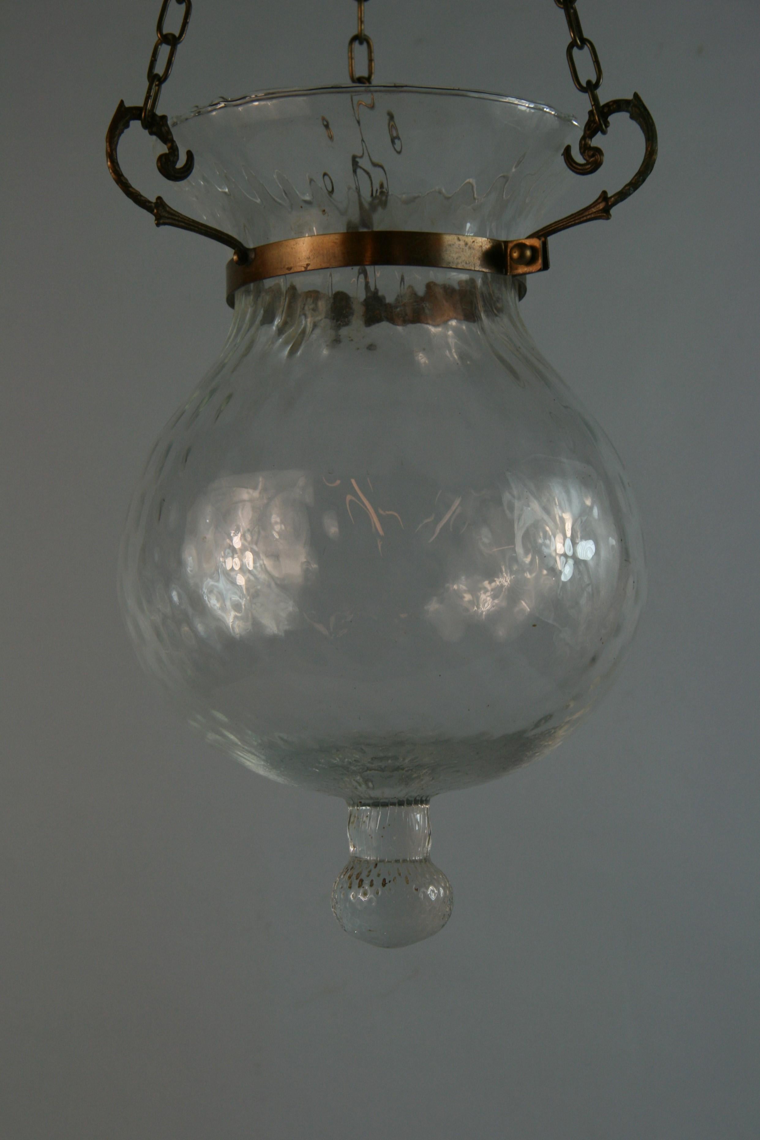 Hand-Crafted Italian Hand Blown Glass Bell Jar For Sale