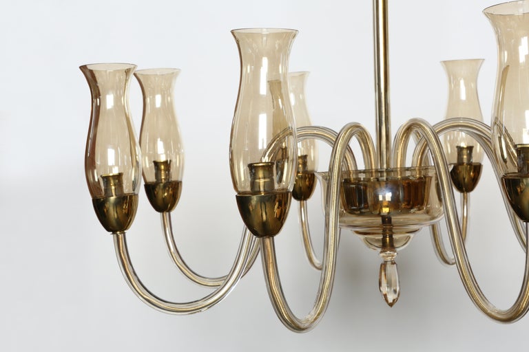 Mid-20th Century Murano Glass Chandelier For Sale