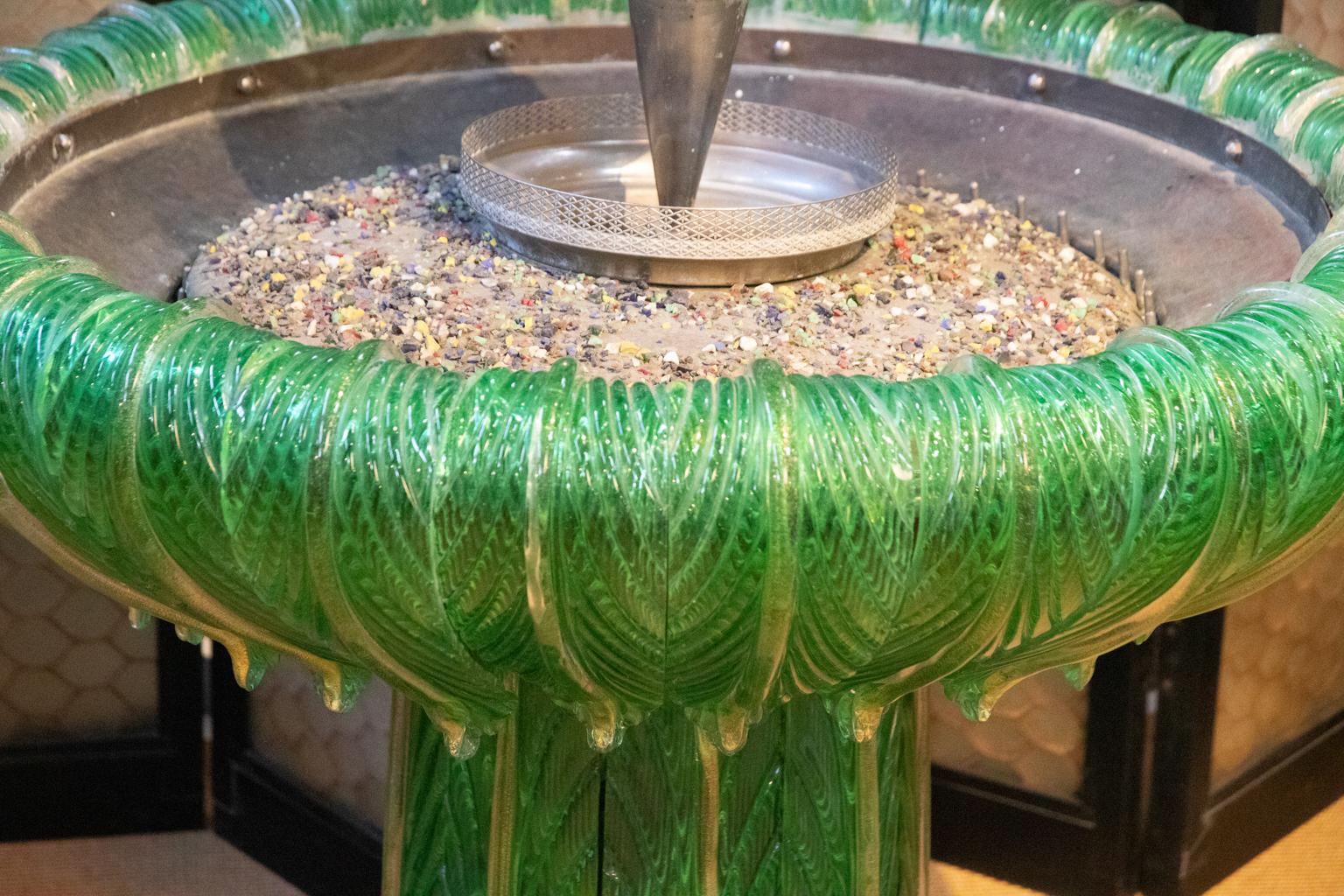 Italian Hand Blown Green Murano Glass Fountain For Sale 6
