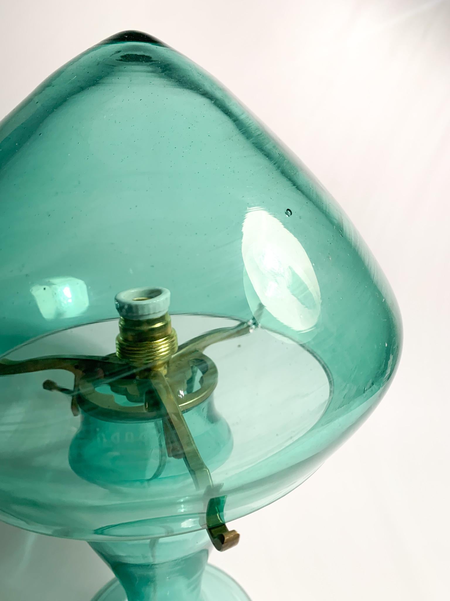 hand blown glass lamp