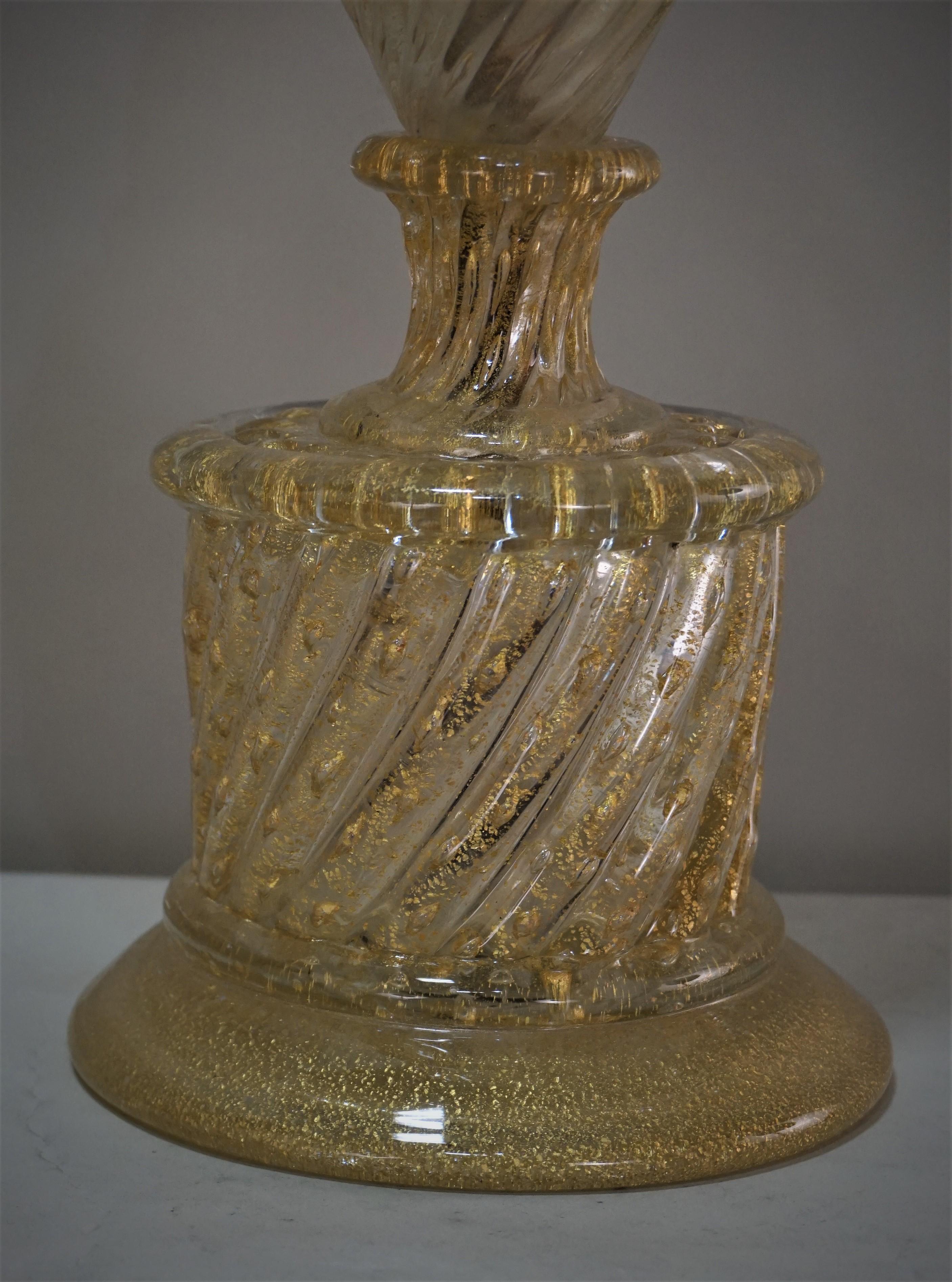 Italian Hand Blown Murano Glass Table Lamp 5