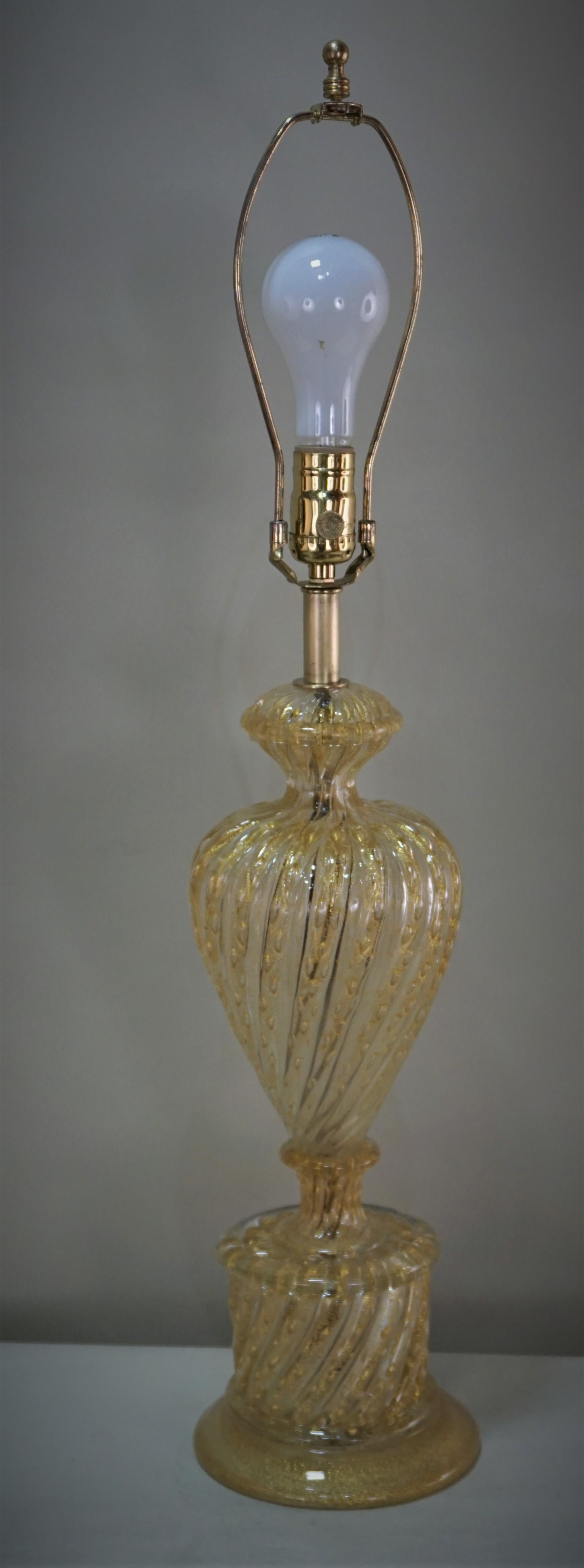 Italian Hand Blown Murano Glass Table Lamp 6