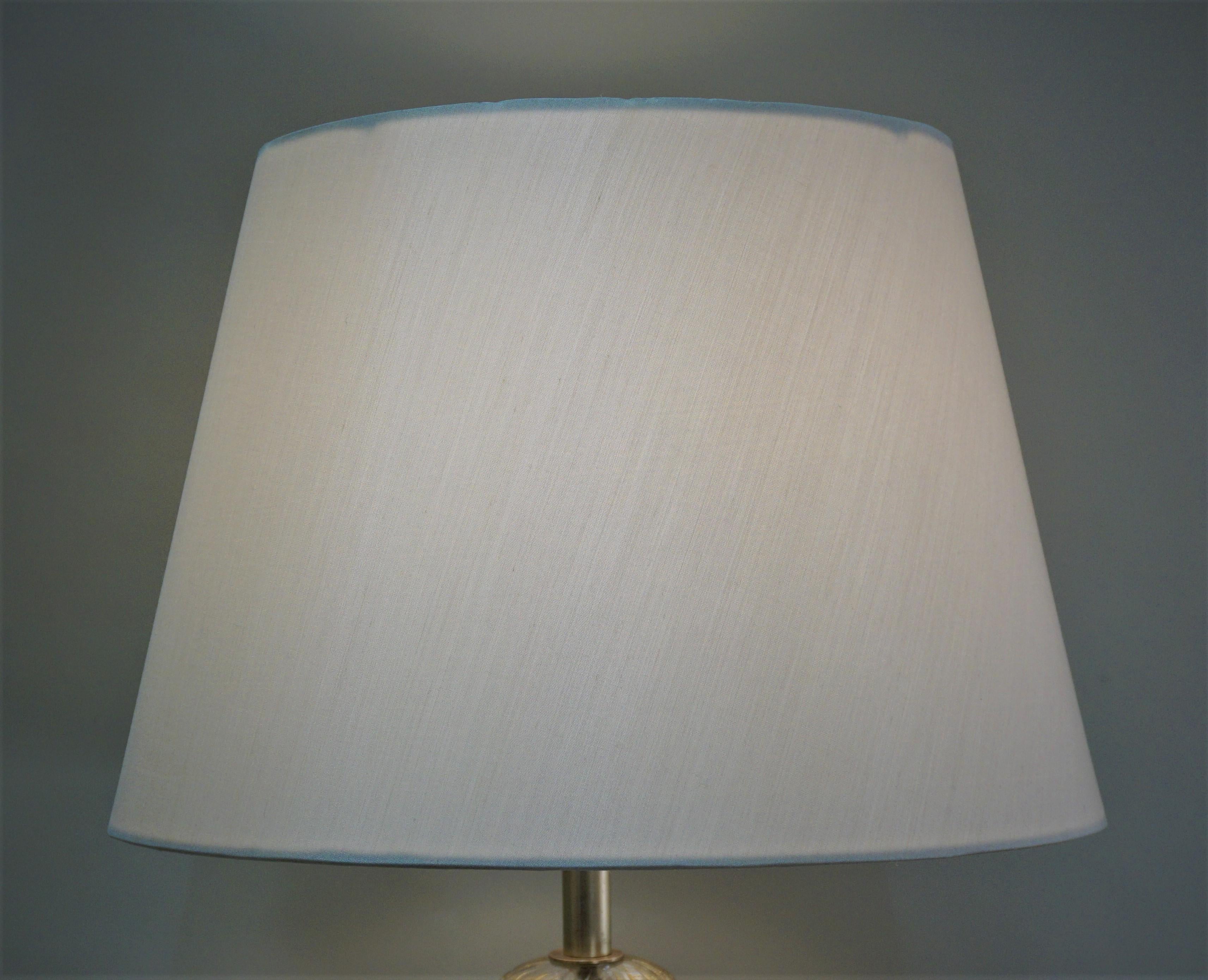 Italian Hand Blown Murano Glass Table Lamp In Good Condition In Fairfax, VA