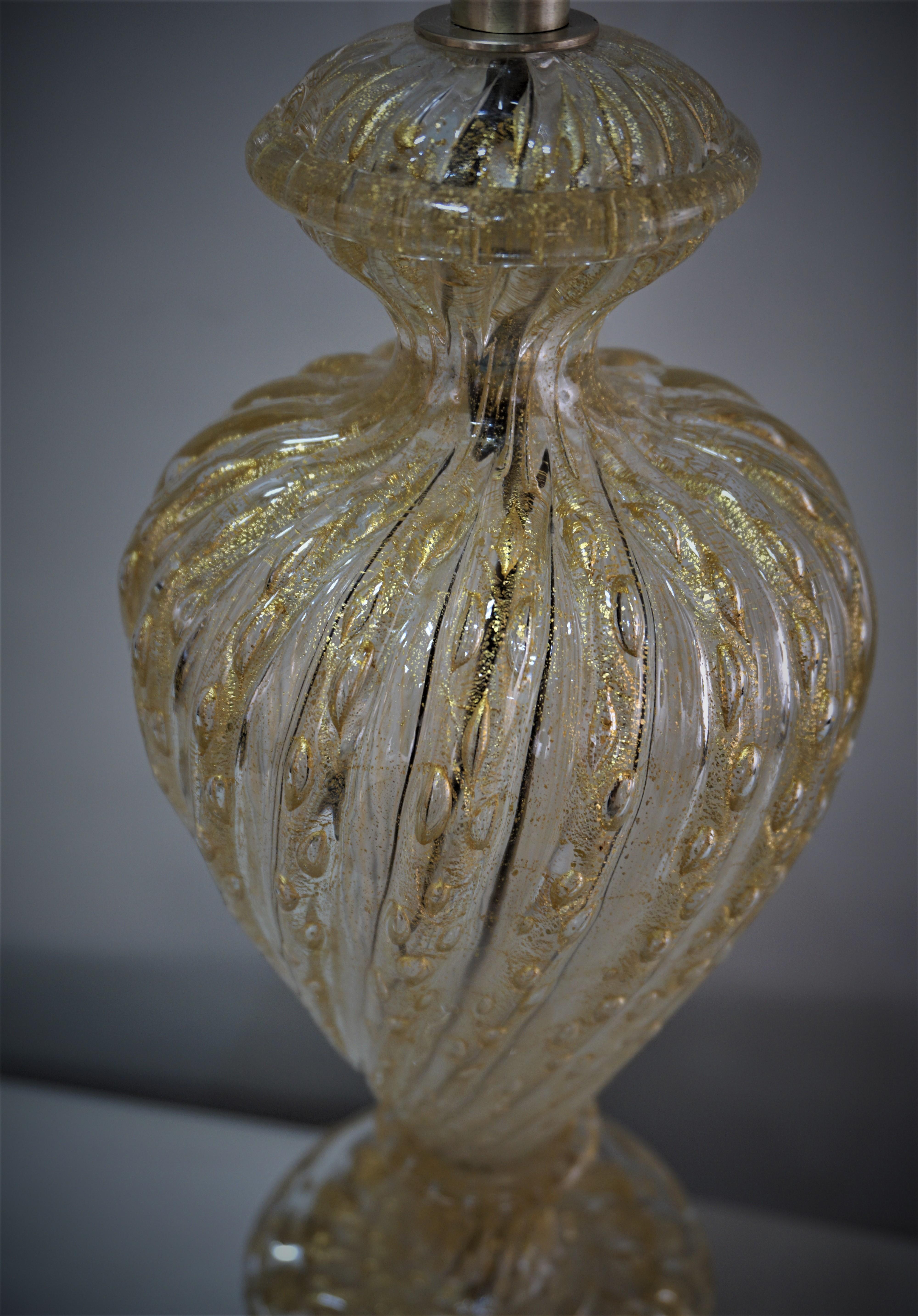 Italian Hand Blown Murano Glass Table Lamp 1