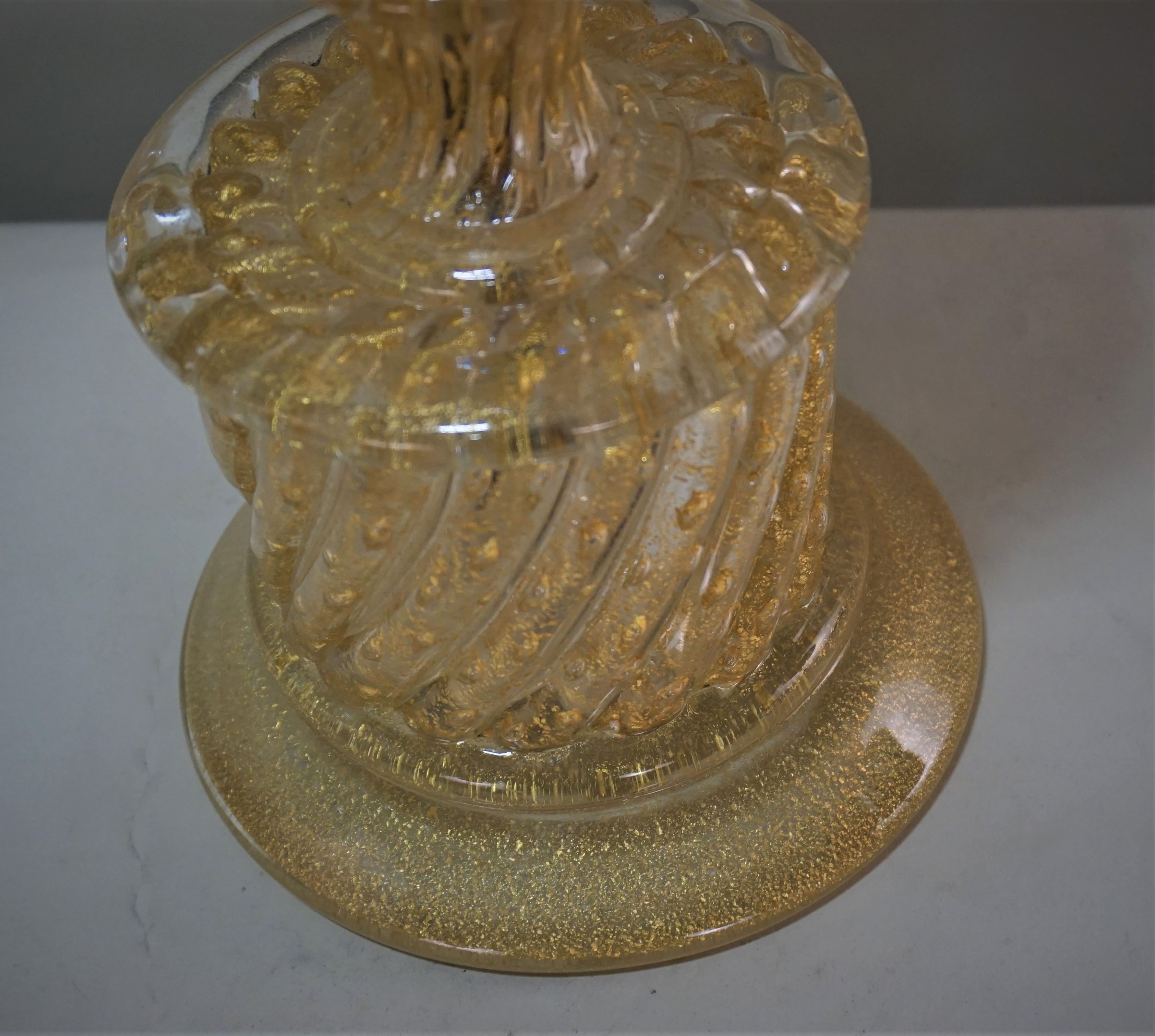 Italian Hand Blown Murano Glass Table Lamp 2