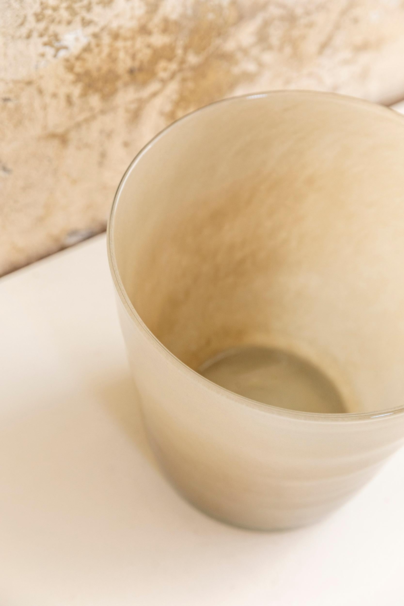 Mid-20th Century Italian Hand Blown Murano Glass Vase For Sale