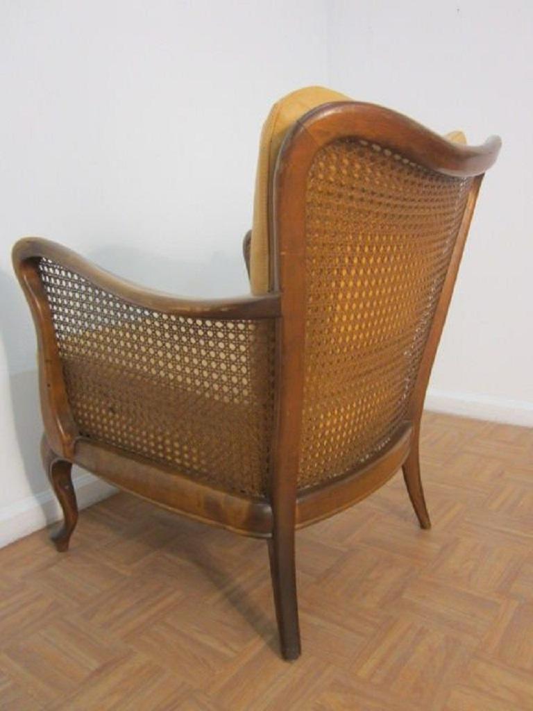 Italian Hand-Caned Leather Armchairs in the Style of Paolo Buffa 1