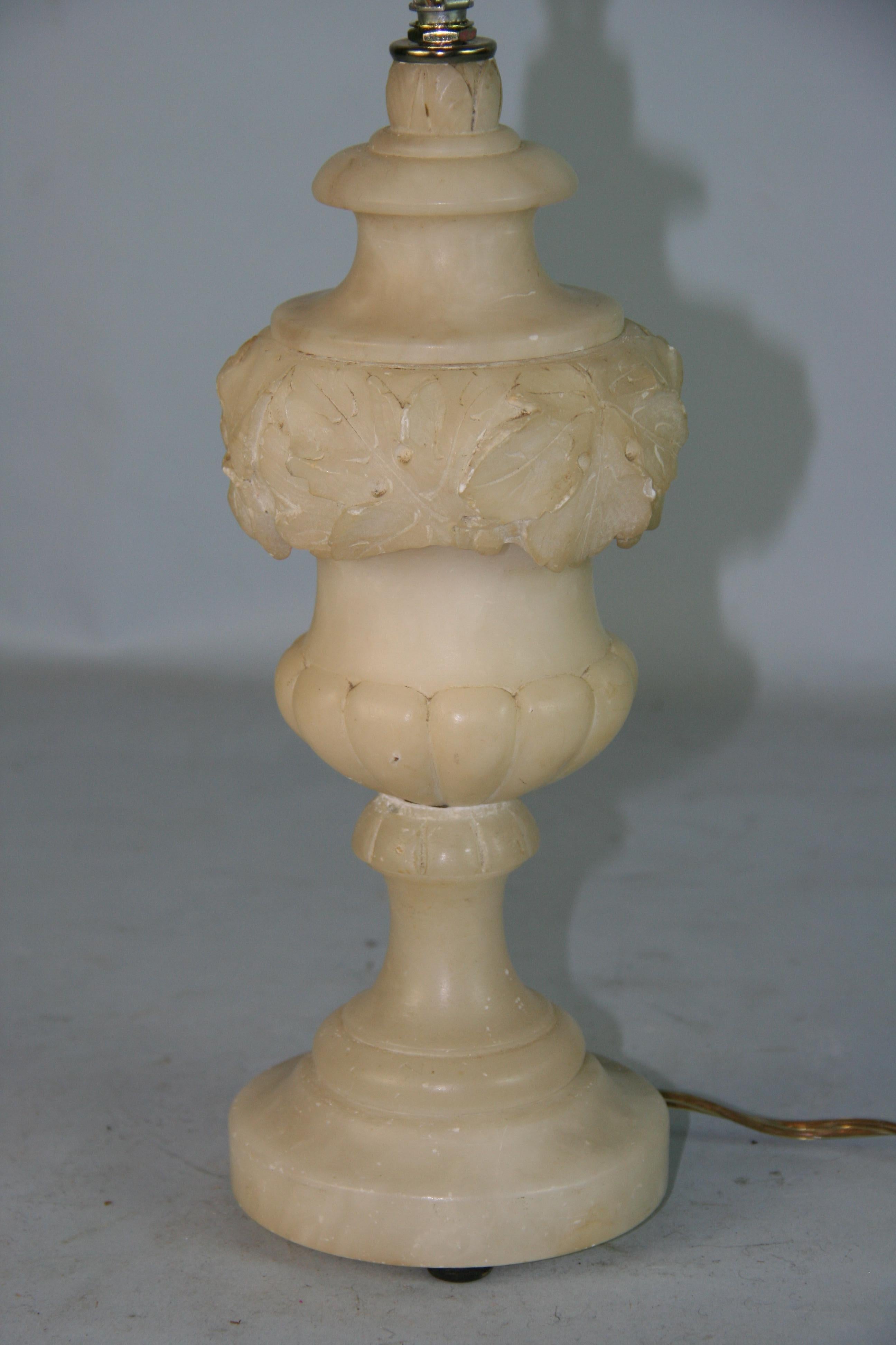 1586 Italian alabaster lamp
Height to top of alabasted 12
