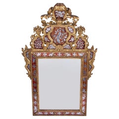 Italian Hand-Carved and Gilded Églomisé Mirror — 1920s