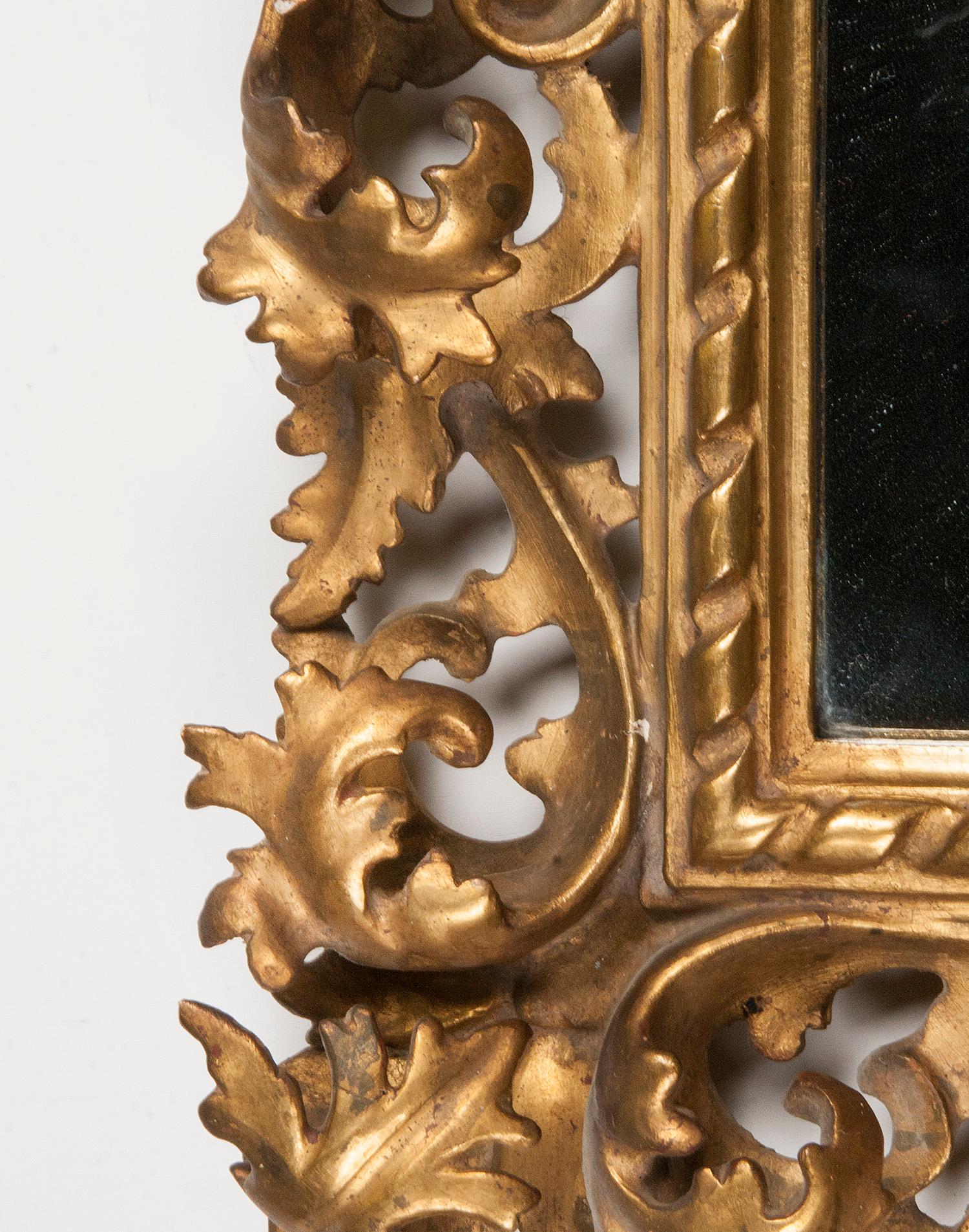 Italian Hand Carved and Gold Leaf Gilded Baroque Style Mirror, 1890-1900 For Sale 12
