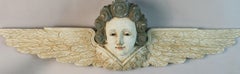 Italian Hand Carved and Polychromed Large Winged Angel Wall Sculpture