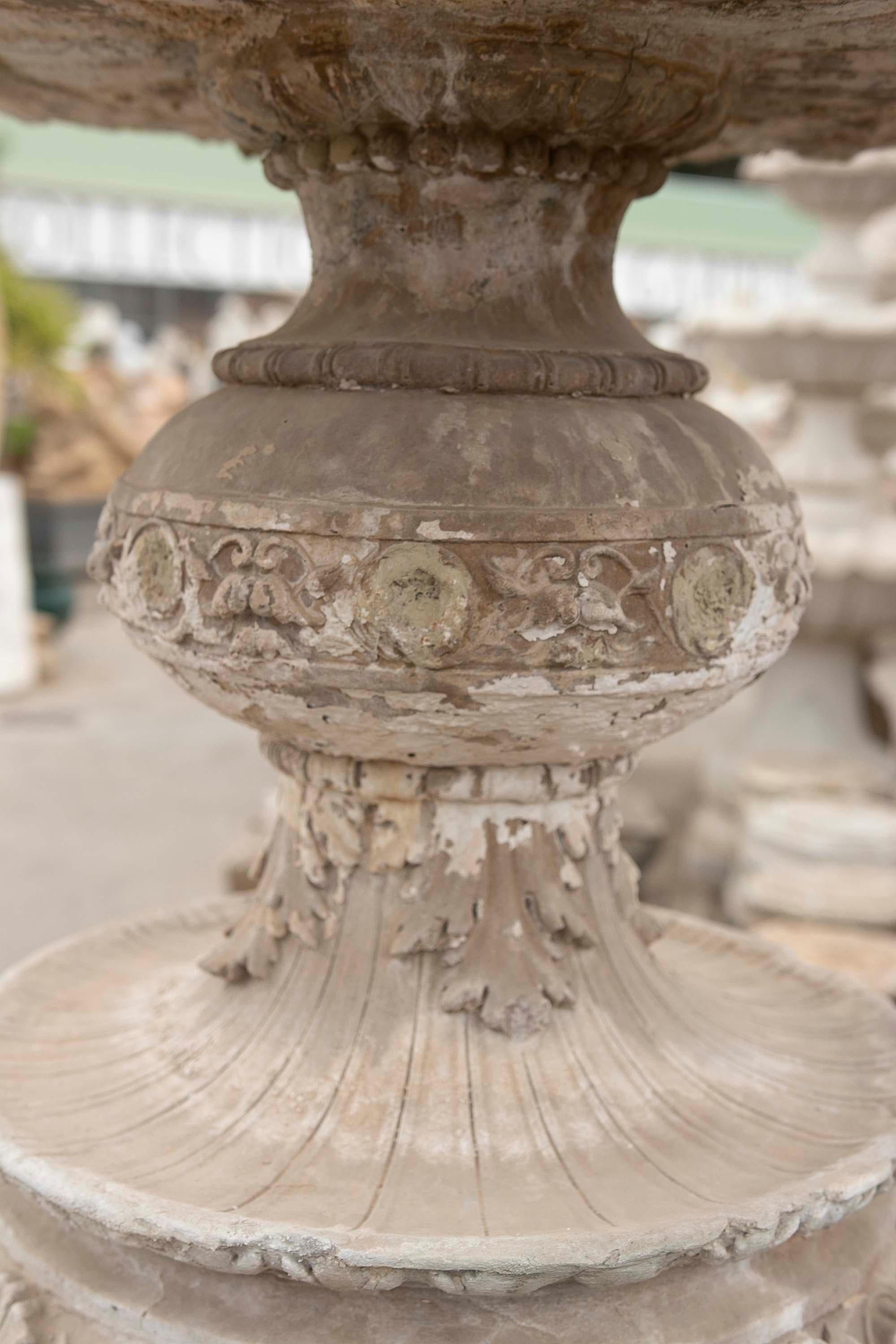 Italian Hand-Carved and Profusely Decorated Stone Centrepiece Fountain  For Sale 14