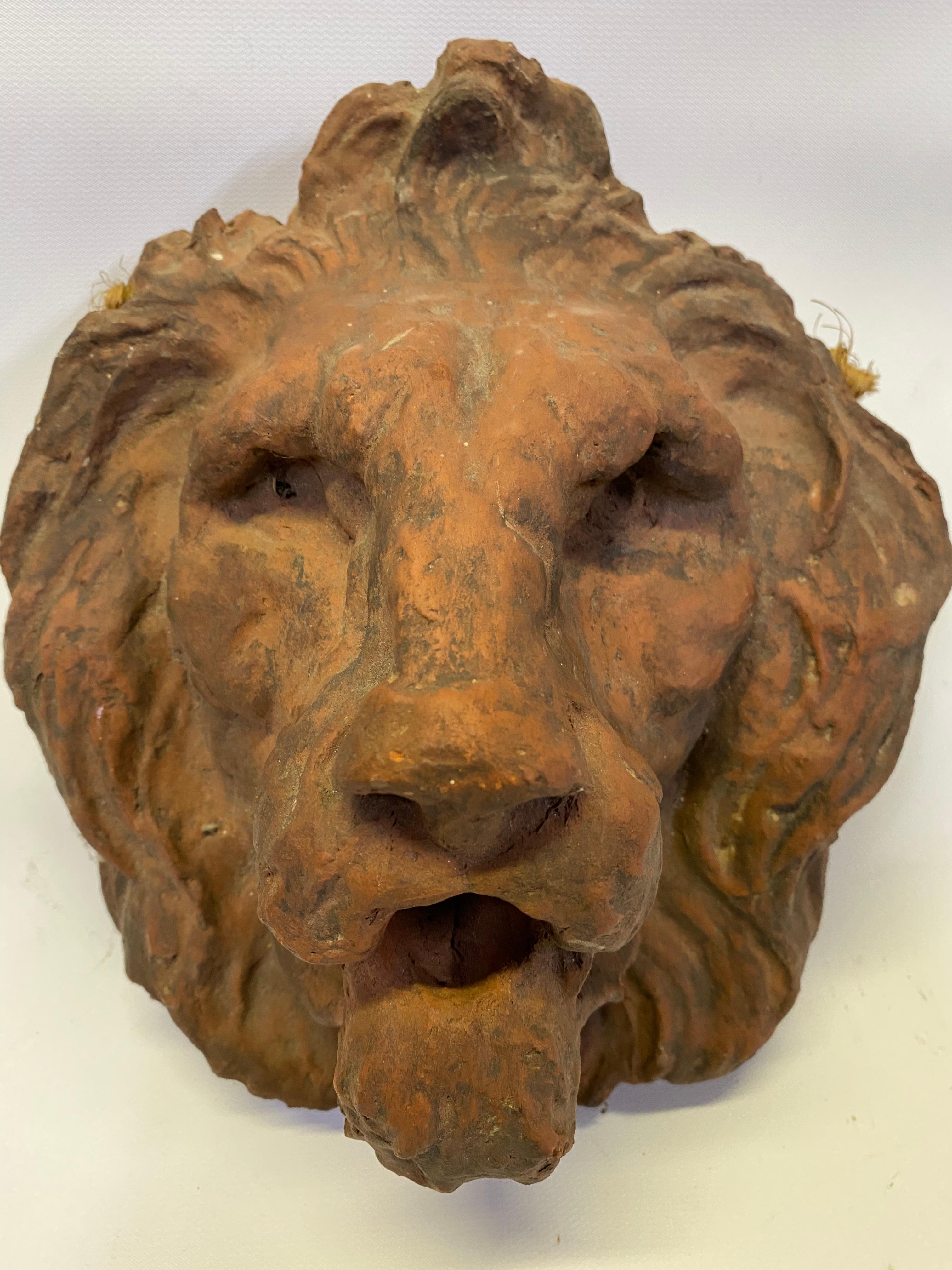 Mid-20th Century Italian Hand Carved and Sculpted Terracotta Relief Head