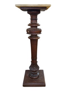Italian Hand Carved Annex Marble Top Stand