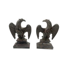 Serre-livres aigle italien sculpté à la main, décoration classique de bureau et de bibliothèque