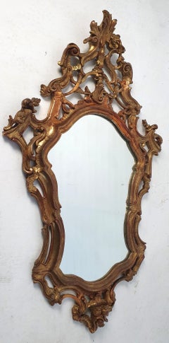 Italian Hand-Carved Gilded Rococo Mirror