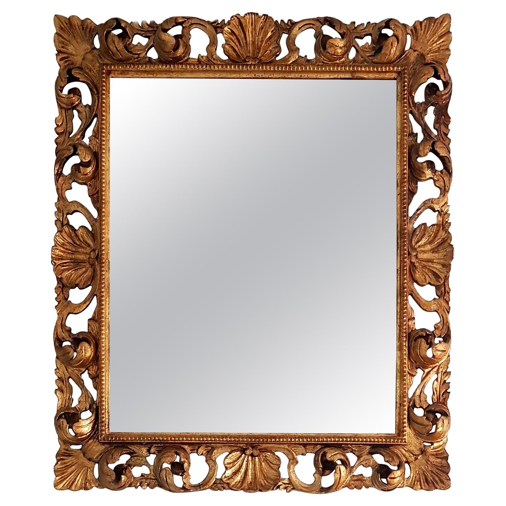 Italian Hand Carved Gilded Rococo Mirror at 1stDibs