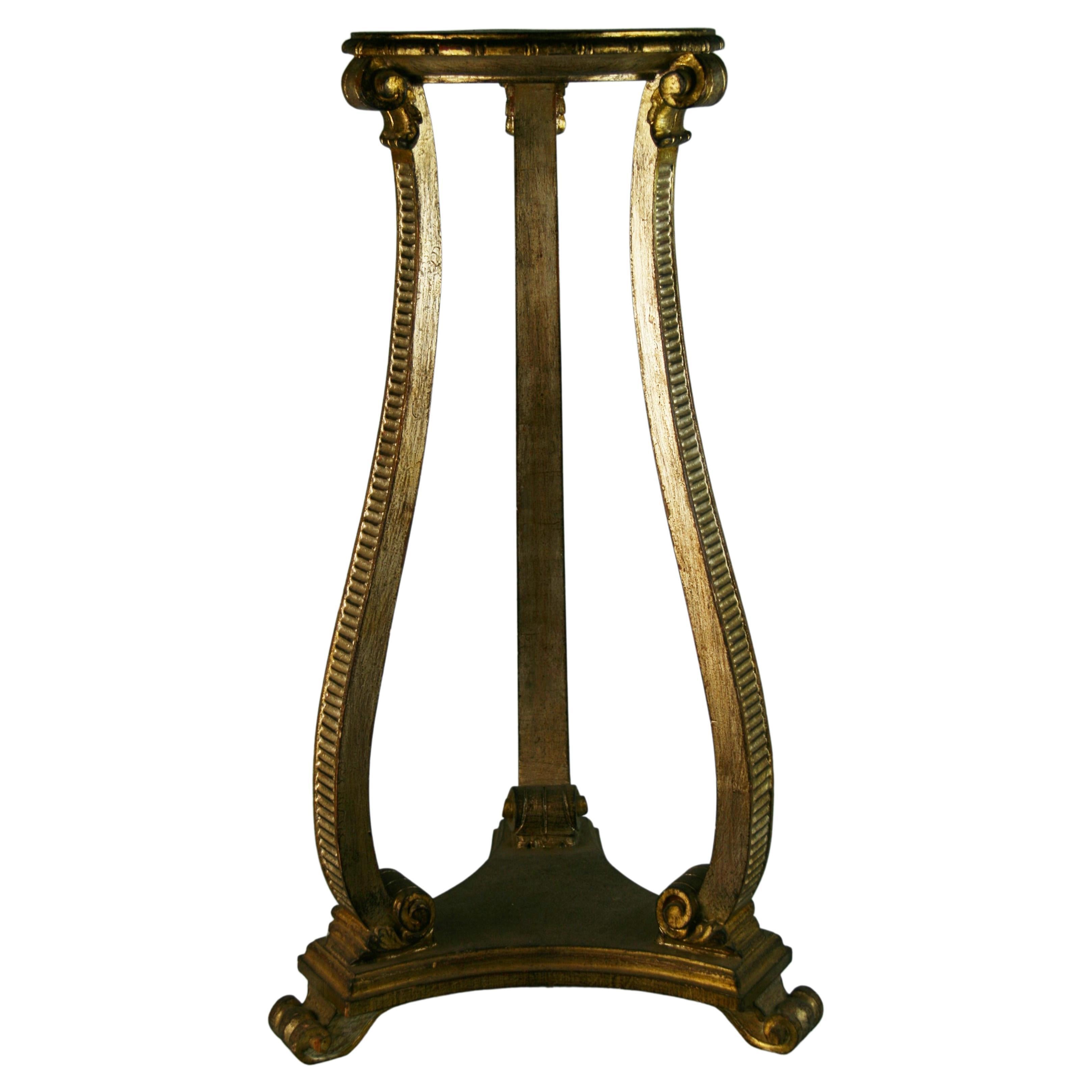 Italian Hand Carved Gilt Wood Pedestal