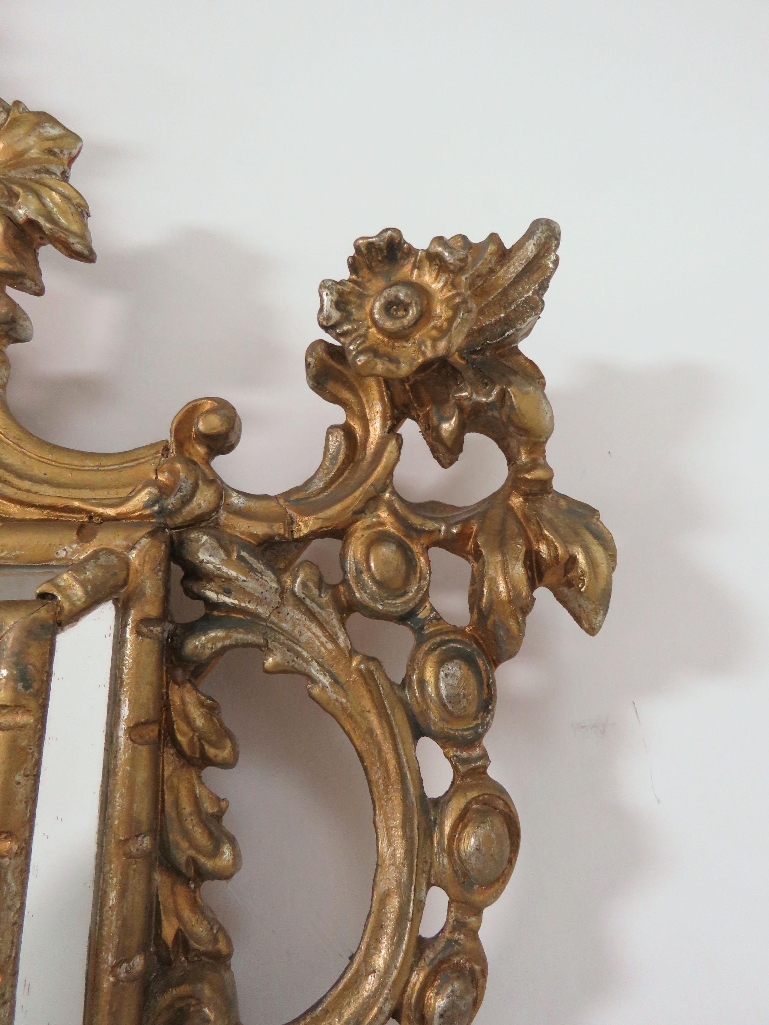 20th Century Italian Hand Carved Giltwood Venetian Style Mirror