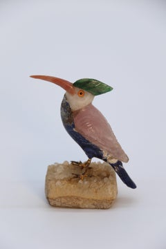 Italian hand carved hardstone sculpture of a exotic bird, circa 1930