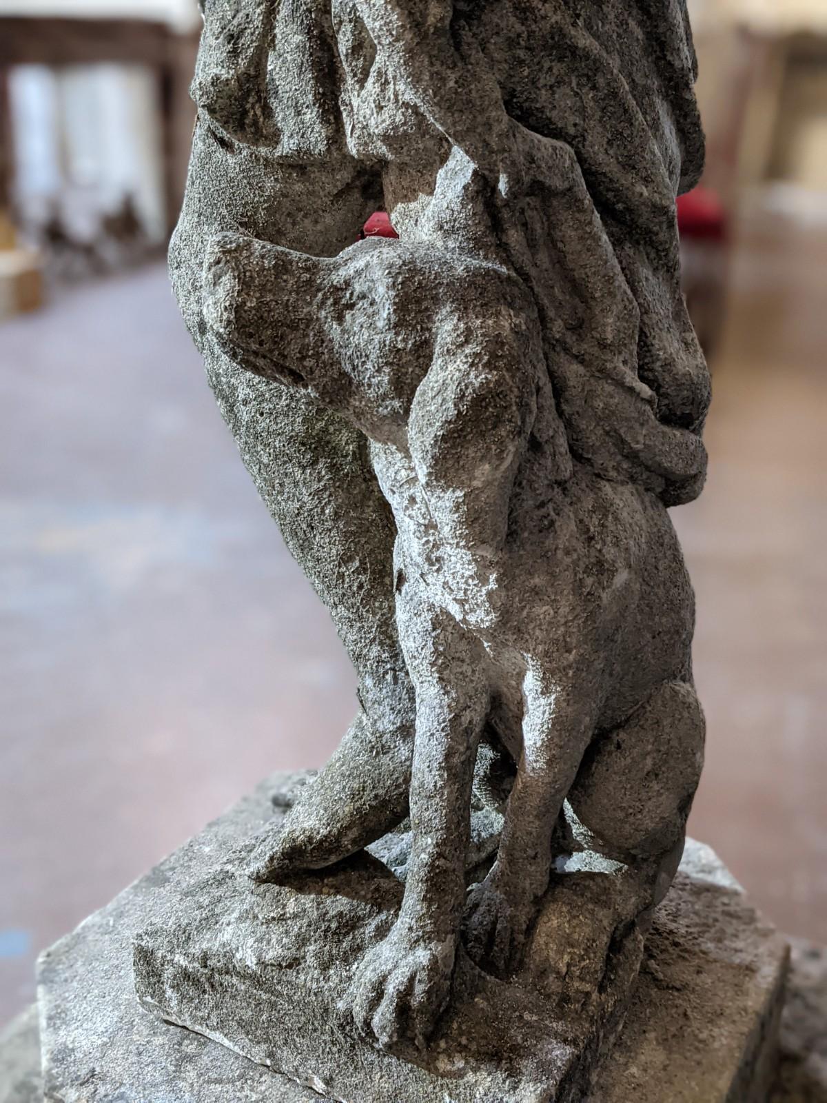 19th Century Italian Hand Carved Limestone Statue