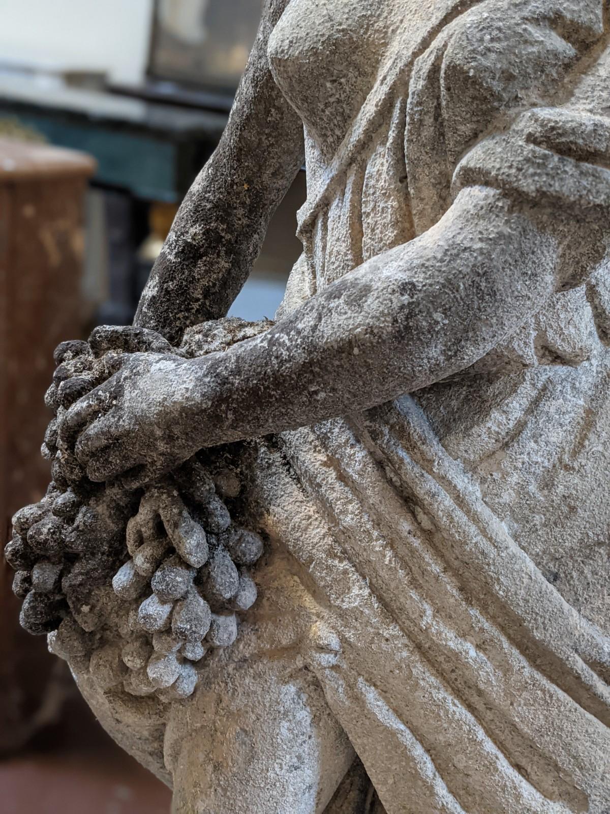 19th Century Italian Hand Carved Limestone Statue