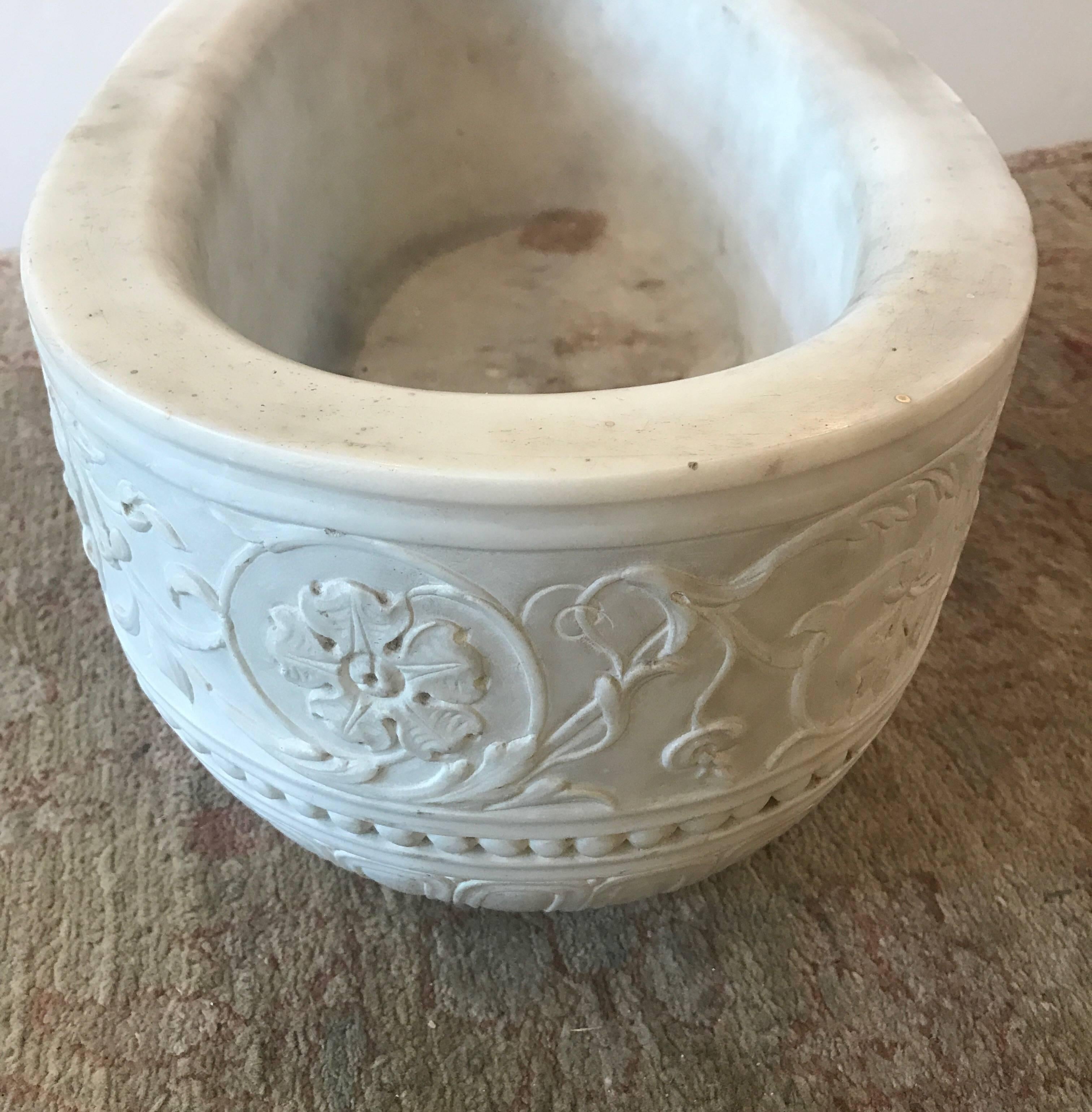 Italian Hand-Carved Marble Sink Basin Fountain 1