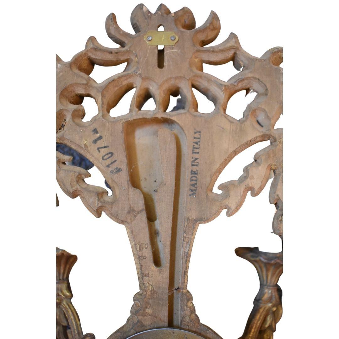 20th Century Italian Hand Carved Sconces, Gold Finish For Sale