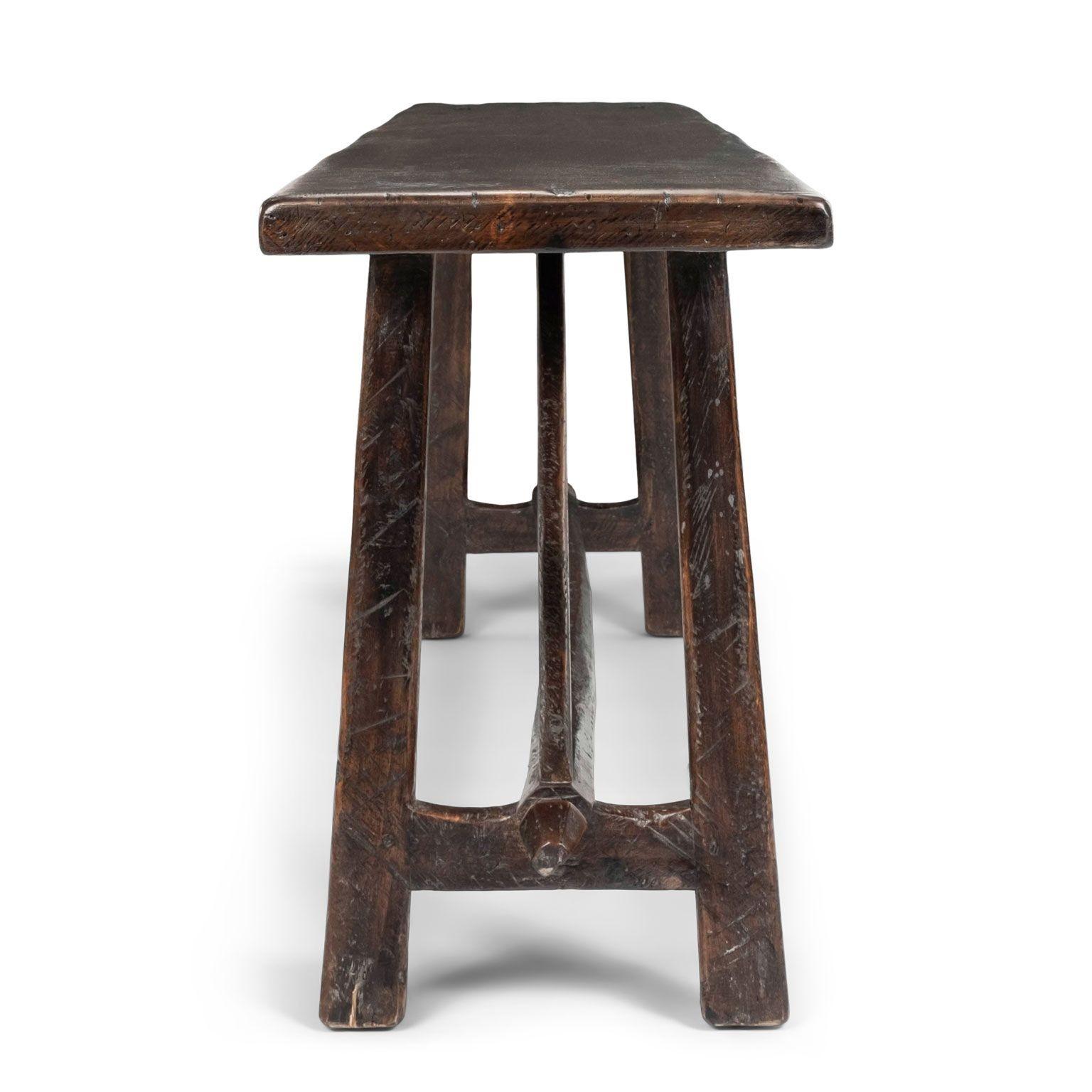 Italian Hand-Carved Walnut Console For Sale 4