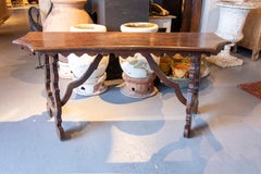 Italian Hand Carved Walnut Wall Console Table