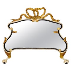 Italian Hand-Carved Wood Mirror With Ball and Claw Feet