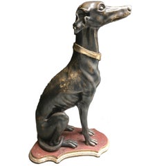 Italian Hand-Carved Wooden Dog, 1950s