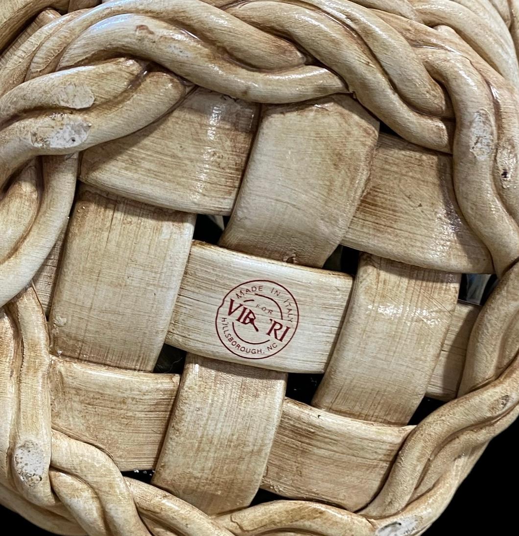 Cesta de cerámica tejida artesanal italiana de alcachofas Cerámico en venta